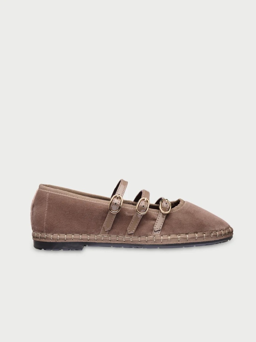 Flabelus Mina Triple Strap Velvet Mary Jane Flats Brown EU 41 NIB Handmade Spain